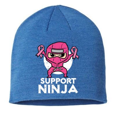 Kids Support Ninja Pink Cute Breast Cancer Awareness Sustainable Beanie