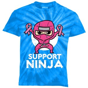 Kids Support Ninja Pink Cute Breast Cancer Awareness Kids Tie-Dye T-Shirt