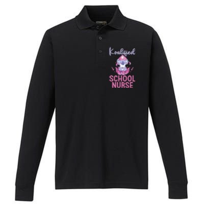 Koalified School Nurse Performance Long Sleeve Polo