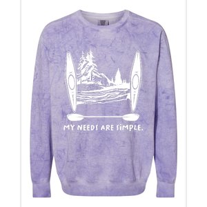 Kayaking Simple Needs Gift Design Outdoors Kayak Gift Colorblast Crewneck Sweatshirt