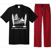 Kayaking Simple Needs Gift Design Outdoors Kayak Gift Pajama Set