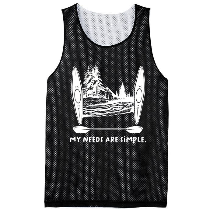 Kayaking Simple Needs Gift Design Outdoors Kayak Gift Mesh Reversible Basketball Jersey Tank