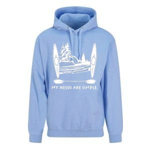 Kayaking Simple Needs Gift Design Outdoors Kayak Gift Unisex Surf Hoodie