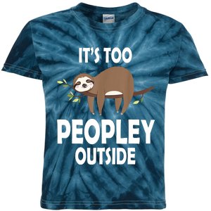 Kawaii Sloth Napping It's Too Peopley Outside For Introverts Kids Tie-Dye T-Shirt