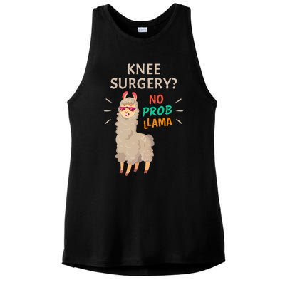 Knee Surgery No Probllama Knee Replacement Recovery Gift Ladies PosiCharge Tri-Blend Wicking Tank