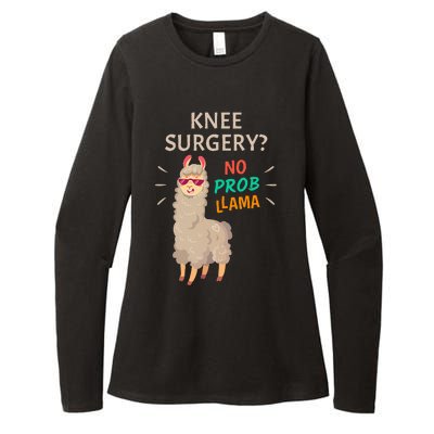 Knee Surgery No Probllama Knee Replacement Recovery Gift Womens CVC Long Sleeve Shirt