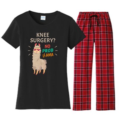 Knee Surgery No Probllama Knee Replacement Recovery Gift Women's Flannel Pajama Set