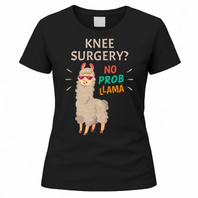 Knee Surgery No Probllama Knee Replacement Recovery Gift Women's T-Shirt