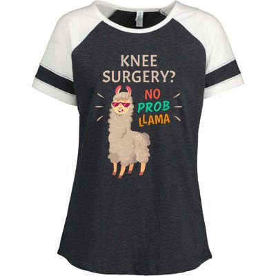 Knee Surgery No Probllama Knee Replacement Recovery Gift Enza Ladies Jersey Colorblock Tee