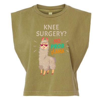 Knee Surgery No Probllama Knee Replacement Recovery Gift Garment-Dyed Women's Muscle Tee