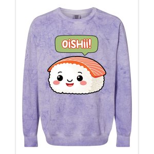 Kawaii Sushi Oishii! Cute Food Illustration Colorblast Crewneck Sweatshirt