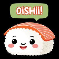 Kawaii Sushi Oishii! Cute Food Illustration Drawstring Bag