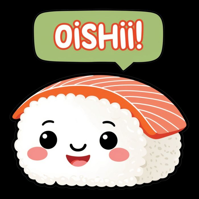 Kawaii Sushi Oishii! Cute Food Illustration Drawstring Bag
