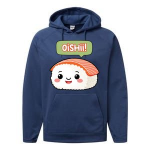 Kawaii Sushi Oishii! Cute Food Illustration Performance Fleece Hoodie