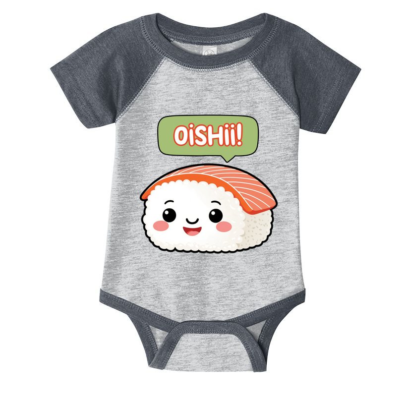 Kawaii Sushi Oishii! Cute Food Illustration Infant Baby Jersey Bodysuit