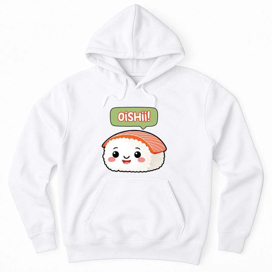 Kawaii Sushi Oishii! Cute Food Illustration Hoodie