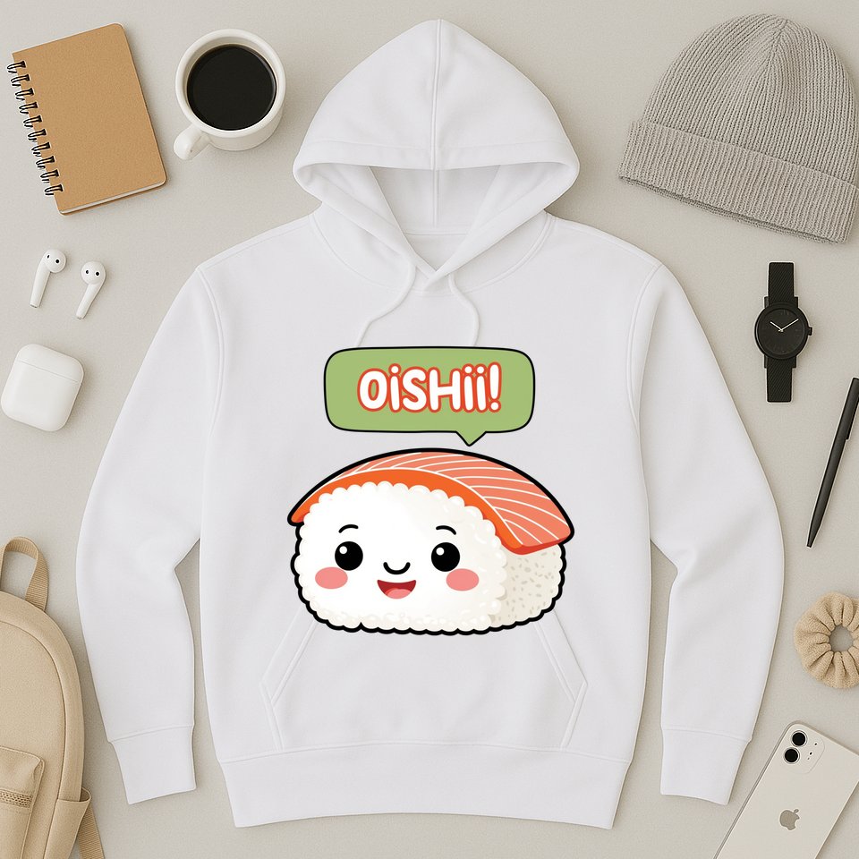 Kawaii Sushi Oishii! Cute Food Illustration Hoodie