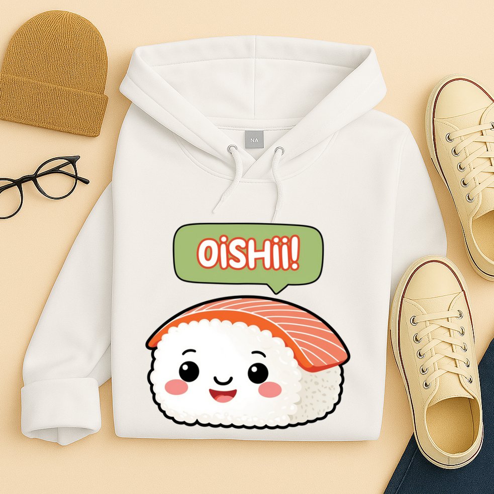 Kawaii Sushi Oishii! Cute Food Illustration Hoodie