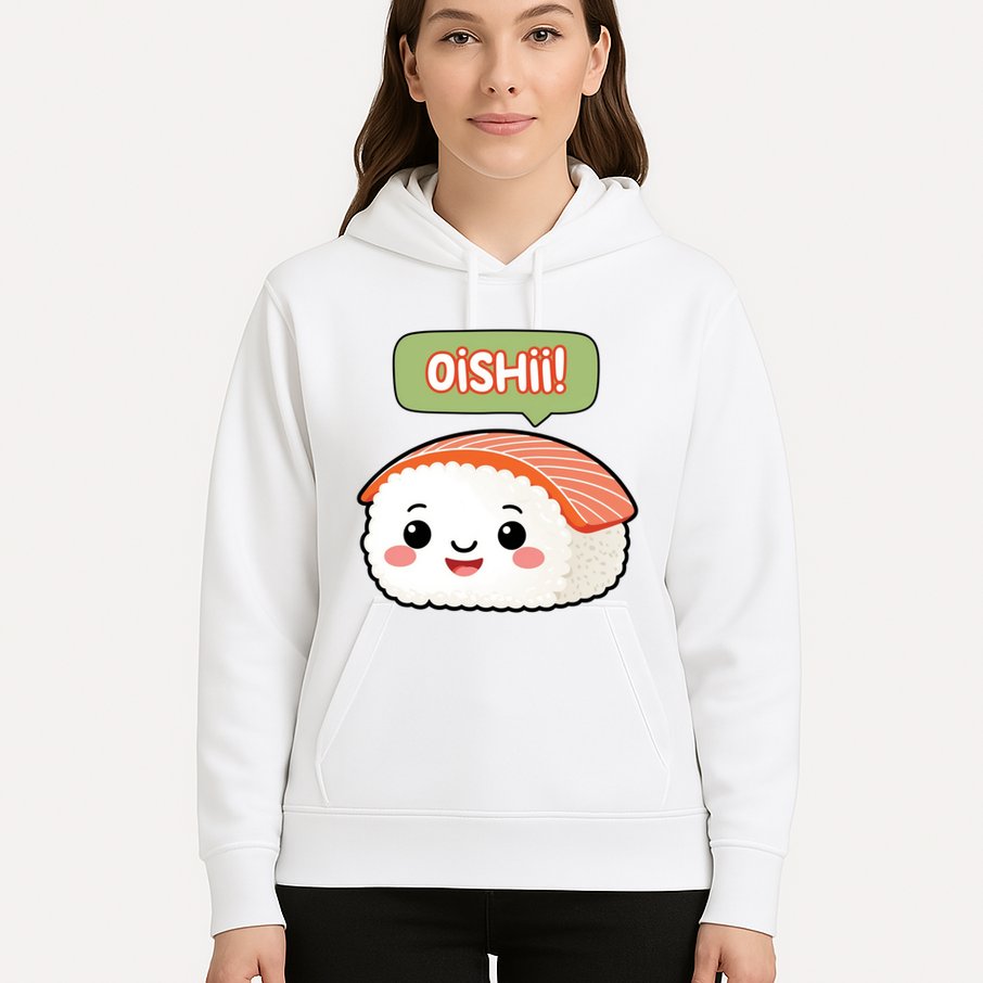 Kawaii Sushi Oishii! Cute Food Illustration Hoodie