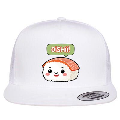 Kawaii Sushi Oishii! Cute Food Illustration Flatbill Hat