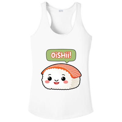 Kawaii Sushi Oishii! Cute Food Illustration Ladies PosiCharge Competitor Racerback Tank