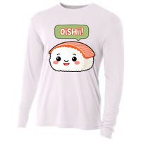 Kawaii Sushi Oishii! Cute Food Illustration Cooling Performance Long Sleeve Crew