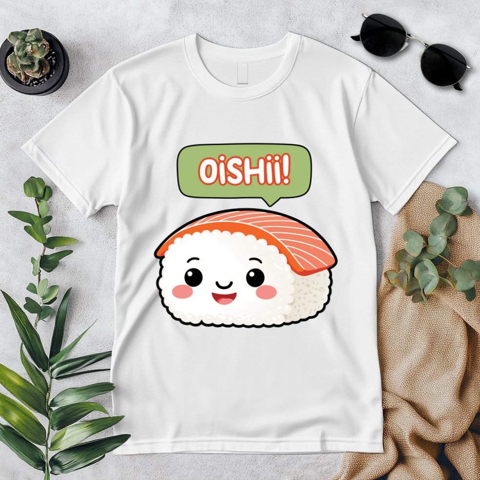 Kawaii Sushi Oishii! Cute Food Illustration Premium T-Shirt