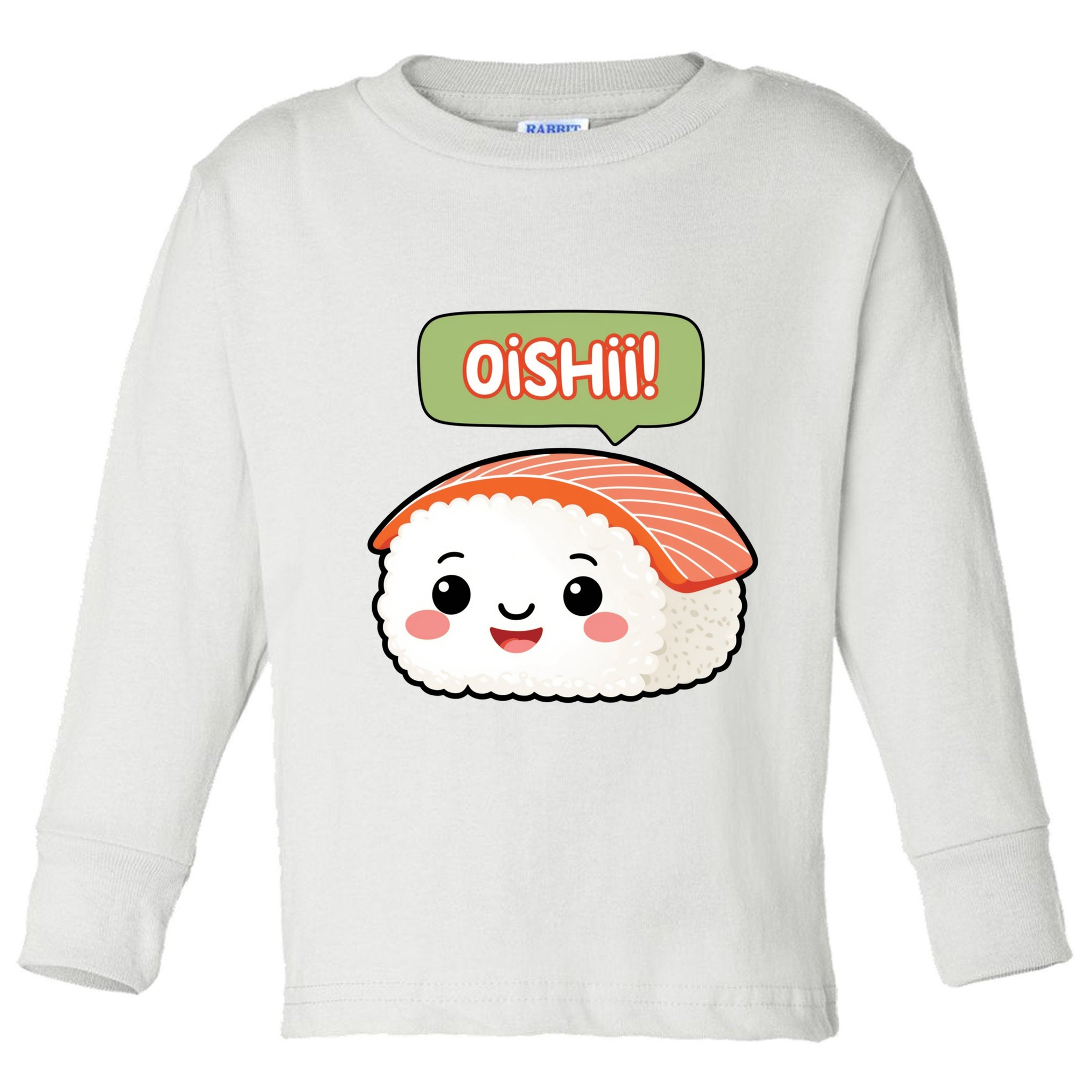 Kawaii Sushi Oishii! Cute Food Illustration Toddler Long Sleeve Shirt