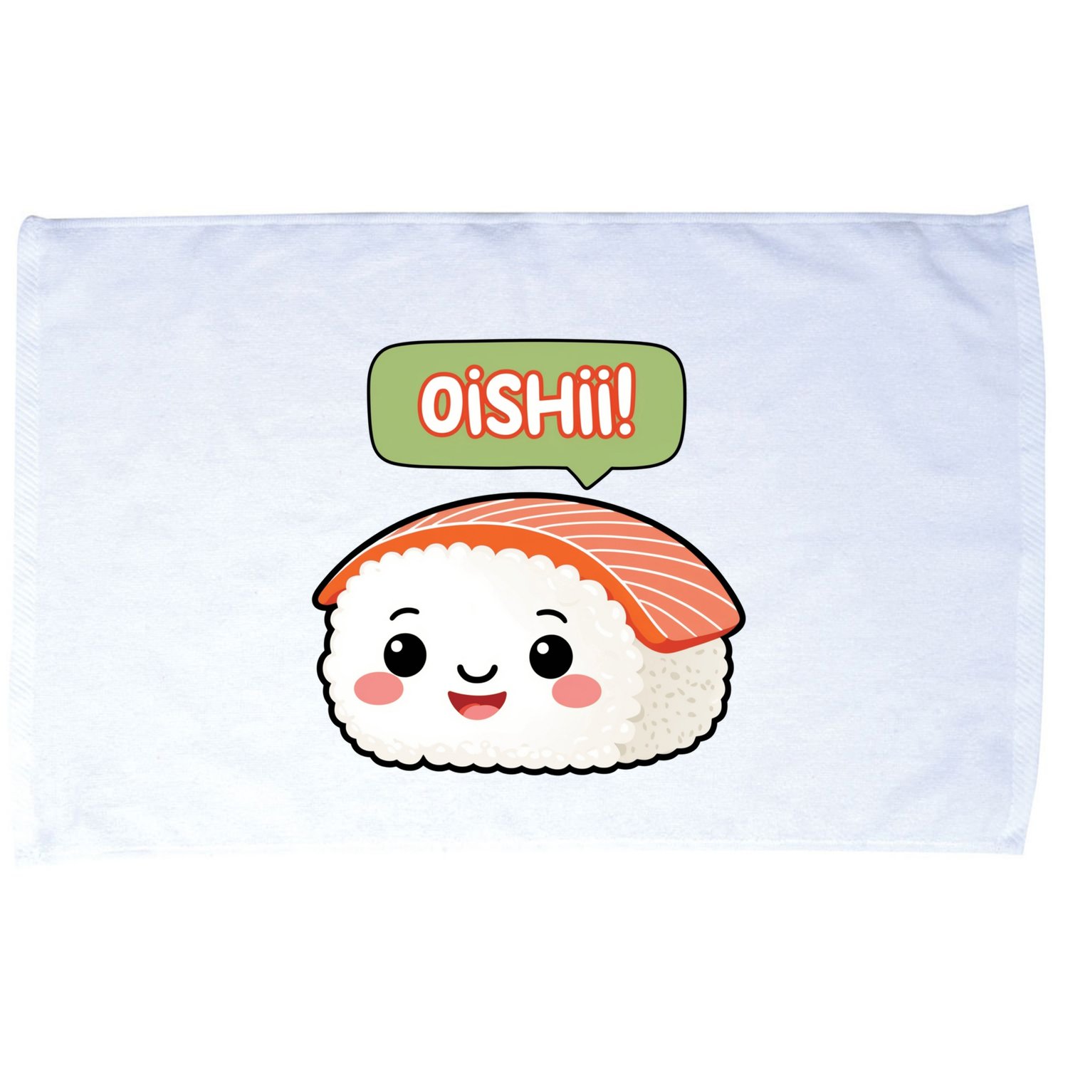 Kawaii Sushi Oishii! Cute Food Illustration Microfiber Hand Towel