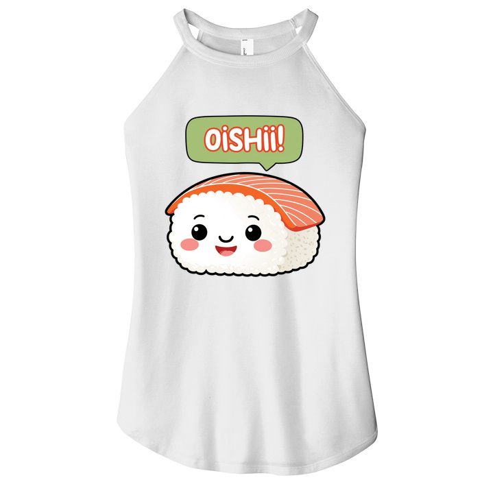 Kawaii Sushi Oishii! Cute Food Illustration Women's Perfect Tri Rocker Tank