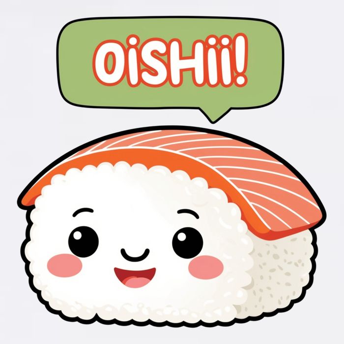 Kawaii Sushi Oishii! Cute Food Illustration Women's V-Neck T-Shirt