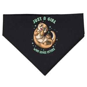 Kawaii Sea Otter Women Just A Girl Who Loves Otters USA-Made Doggie Bandana