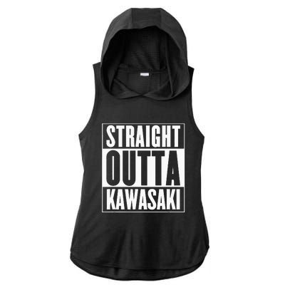 Kawasaki Straight Outta Kawasaki Ladies PosiCharge Tri-Blend Wicking Draft Hoodie Tank