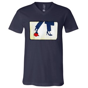 Kamala Stepping On Red Hat Funny Kamala Harris Trump 2024 V-Neck T-Shirt