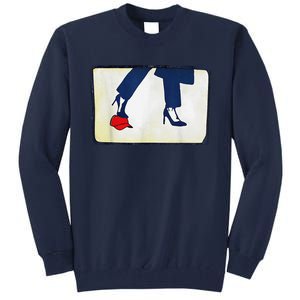 Kamala Stepping On Red Hat Funny Kamala Harris Trump 2024 Tall Sweatshirt