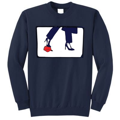 Kamala Stepping On Red Hat Funny Kamala Harris Trump 2024 Tall Sweatshirt