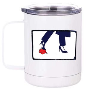 Kamala Stepping On Red Hat Funny Kamala Harris Trump 2024 12 oz Stainless Steel Tumbler Cup