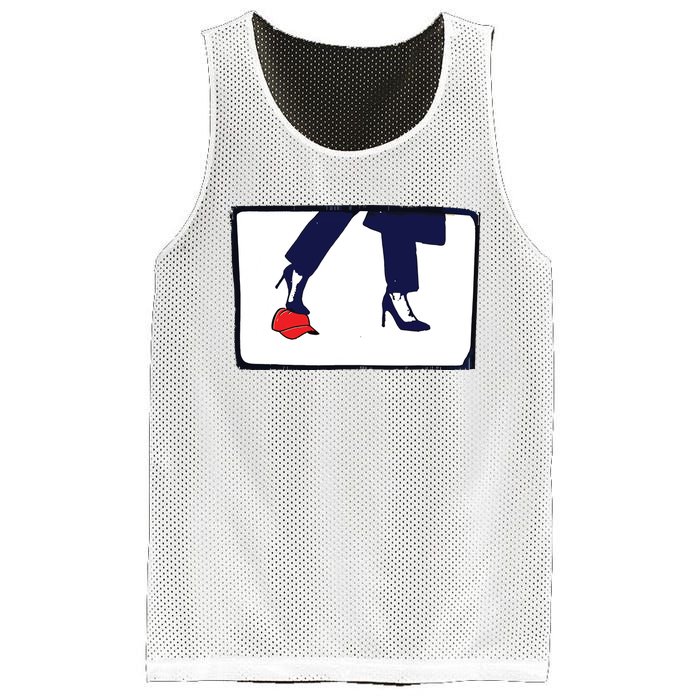 Kamala Stepping On Red Hat Funny Kamala Harris Trump 2024 Mesh Reversible Basketball Jersey Tank