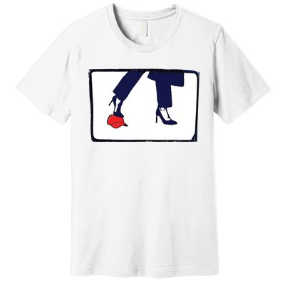 Kamala Stepping On Red Hat Funny Kamala Harris Trump 2024 Premium T-Shirt