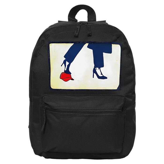 Kamala Stepping On Red Hat Funny Kamala Harris Trump 2024 Gift 16 in Basic Backpack