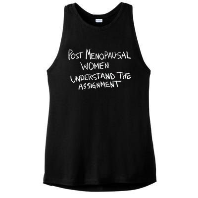 Karin Schall Post Menopausal Women Understand The Assignment Ladies PosiCharge Tri-Blend Wicking Tank