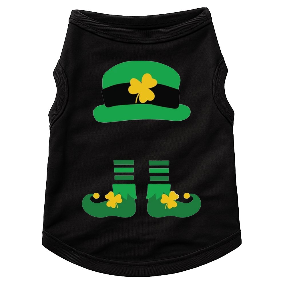 Kid Saint Patrick's Day Personalized Shirt Leprechaun Stockings And Hat Doggie Tank