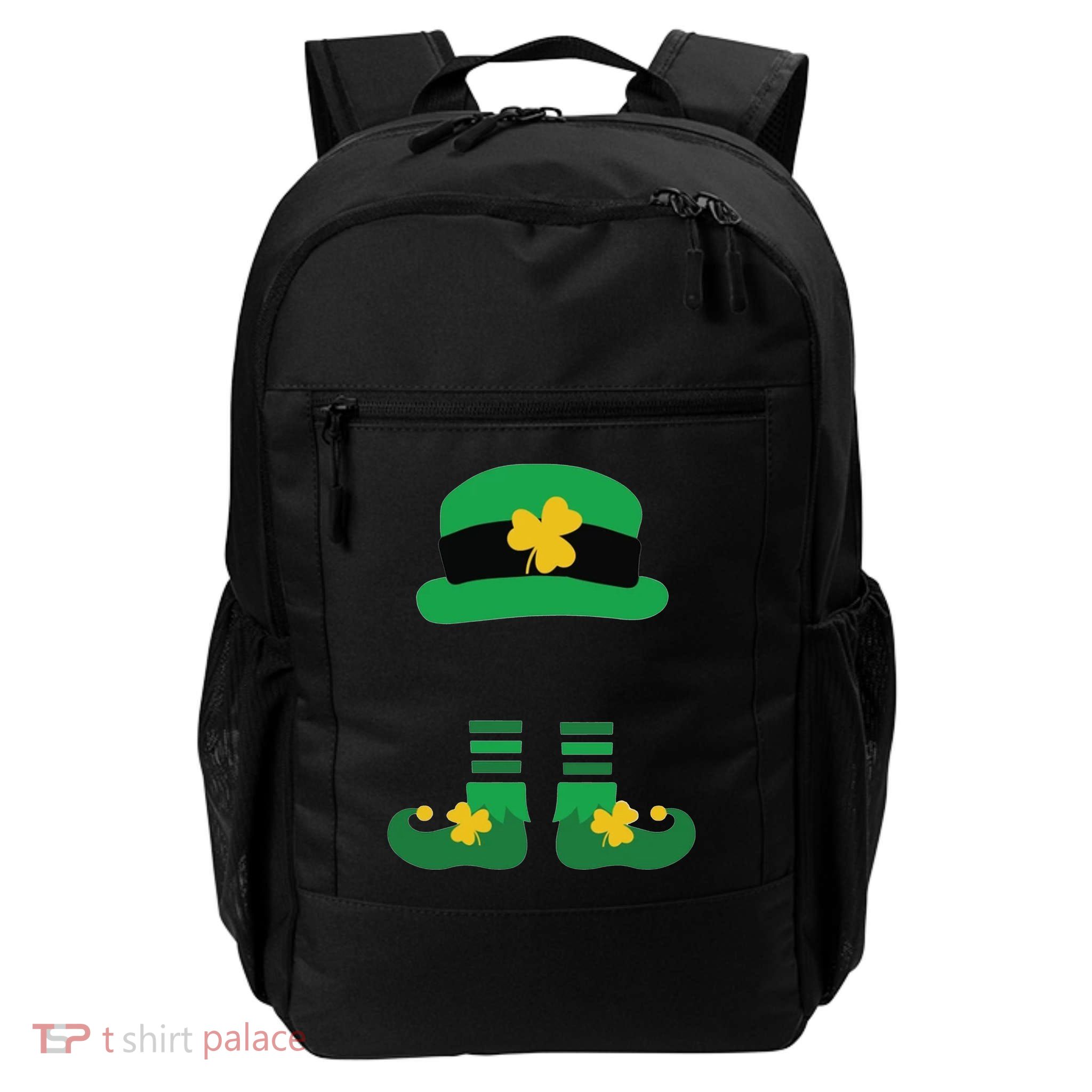 Kid Saint Patrick's Day Personalized Shirt Leprechaun Stockings And Hat Daily Commute Backpack