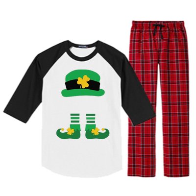 Kid Saint Patrick's Day Personalized Shirt Leprechaun Stockings And Hat Raglan Sleeve Pajama Set