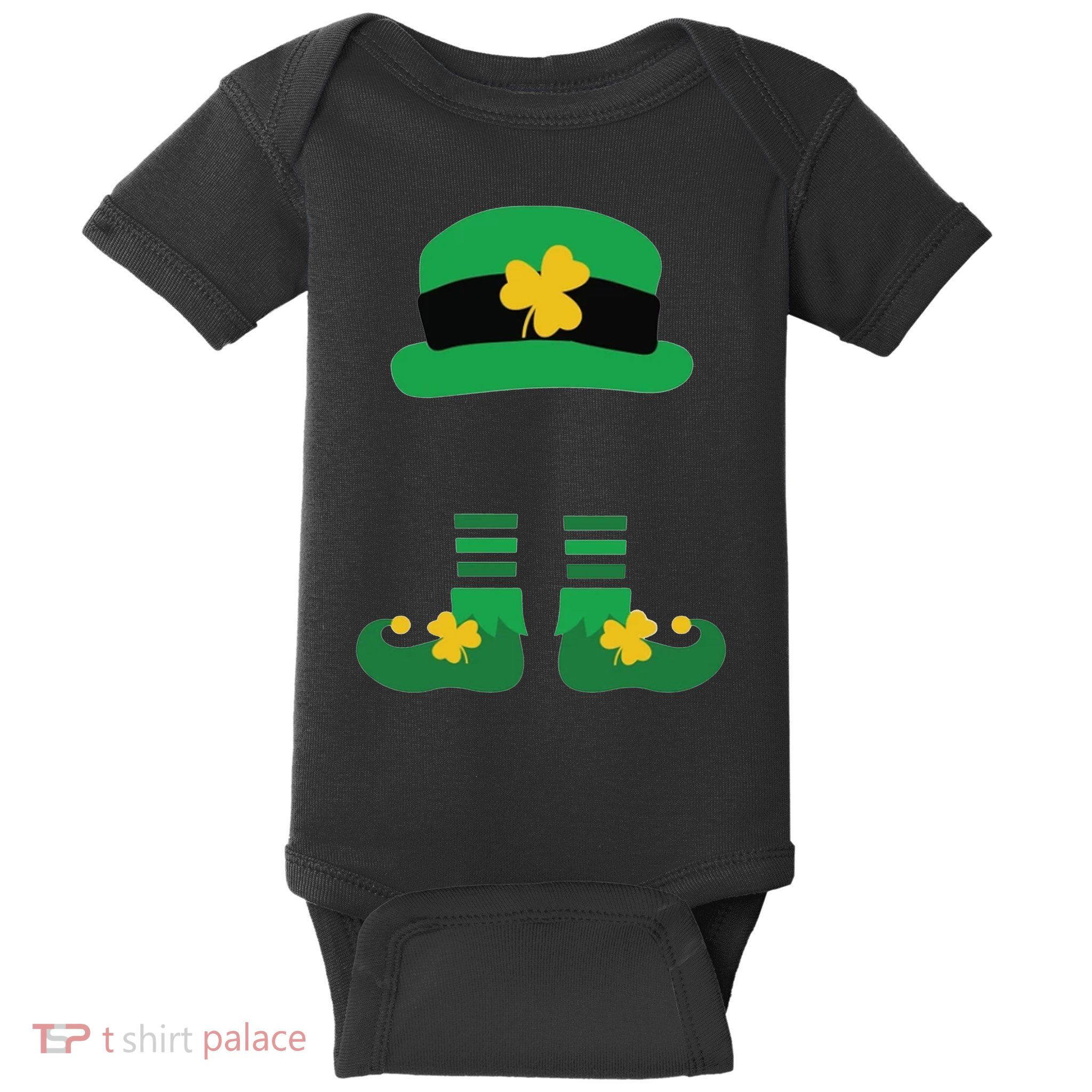 Kid Saint Patrick's Day Personalized Shirt Leprechaun Stockings And Hat Baby Bodysuit