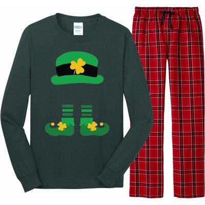 Kid Saint Patrick's Day Personalized Shirt Leprechaun Stockings And Hat Long Sleeve Pajama Set