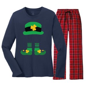 Kid Saint Patrick's Day Personalized Shirt Leprechaun Stockings And Hat Women's Long Sleeve Flannel Pajama Set 