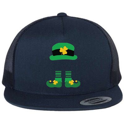 Kid Saint Patrick's Day Personalized Shirt Leprechaun Stockings And Hat Flat Bill Trucker Hat