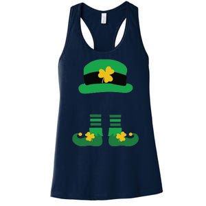 Kid Saint Patrick's Day Personalized Shirt Leprechaun Stockings And Hat Women's Racerback Tank