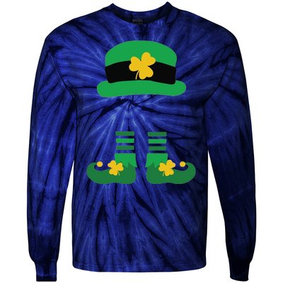 Kid Saint Patrick's Day Personalized Shirt Leprechaun Stockings And Hat Tie-Dye Long Sleeve Shirt